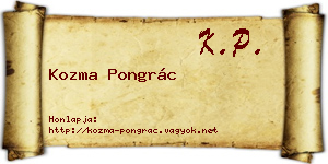 Kozma Pongrác névjegykártya